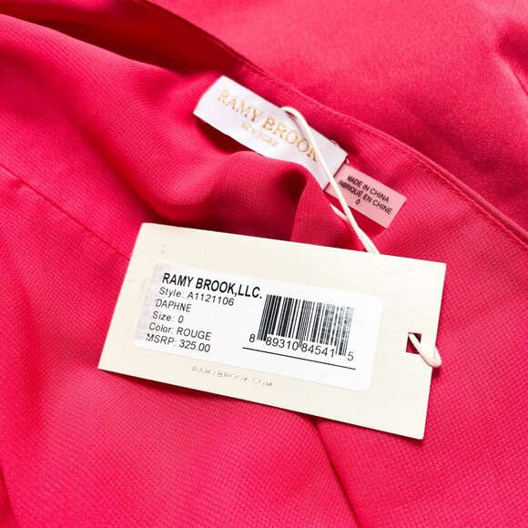 Ramy Brook Daphne Wrap Blouse Rouge Red Size 0 NEW NWT - Picture 4 of 10